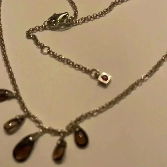 Elle Sterling silver 925 necklace with ruby signature. This is stunning🍄🌹🌸 - Picture 4 of 5